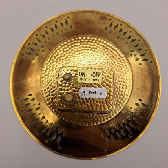 Chokin Musical Flower Iris Butterfly Gold Metal Decorative Japan Feelings Song - Picture 5 of 8